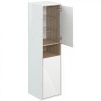 Шкаф пенал Cersanit Louna 35 SL-LOU/Wh подвесной Белый глянец дуб Эврика