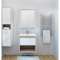 Шкаф пенал Cersanit Louna 35 SL-LOU/Wh подвесной Белый глянец дуб Эврика