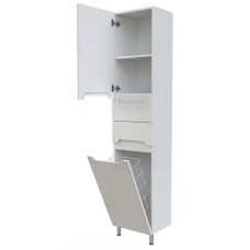 Шкаф пенал Orange Рио 40 PR 40-05KR с бельевой корзиной Белый
