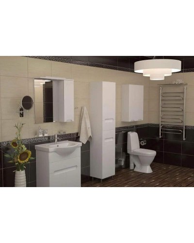 Шкаф пенал Orange Рио 40 PR 40-05KR с бельевой корзиной Белый