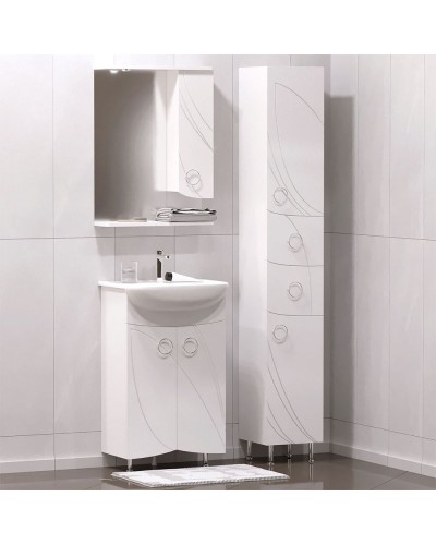 Шкаф пенал Corozo Ультра Флора 30 SD-00000341 Белый