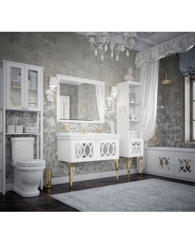 Шкаф пенал Corozo Таормина 60 SD-00000368 над унитазом Белый