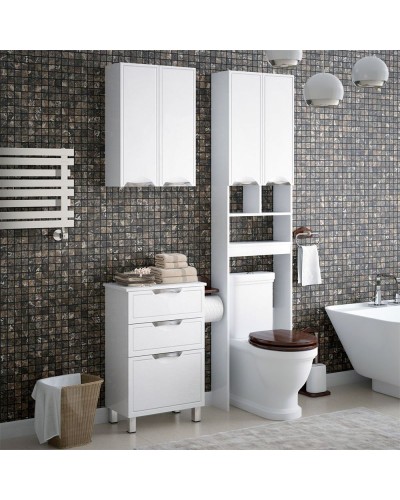 Шкаф пенал Corozo Монро 55 SD-00000390 над унитазом Белый