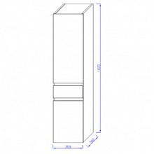 Шкаф пенал Jacob Delafon Madeleine 35 EB2069D-J52 R подвесной Черный глянец