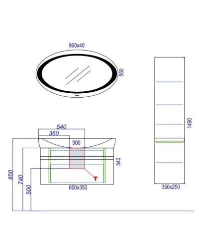 Пенал правосторонный белый глянец Aqwella 5 Stars Escape Esc.05.35/R/W
