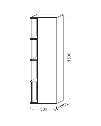 Шкаф пенал Jacob Delafon Terrace 50 R EB1179D-G1C подвесной Белый глянцевый