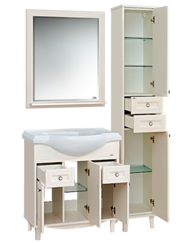 Шармель - 35 Пенал светло-бежевый правый с 2 ящ.