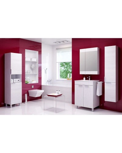 Пенал напольный универсальный с бельевой корзиной сосна магия Aqwella Brig Br.05.04.K/SM