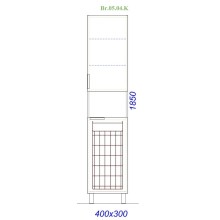 Пенал напольный универсальный с бельевой корзиной сосна магия Aqwella Brig Br.05.04.K/SM