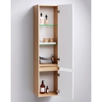 Шкаф пенал Aqwella Сити 35 SIT0535DB Дуб балтийский Белый