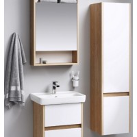 Шкаф пенал Aqwella Сити 35 SIT0535DB Дуб балтийский Белый