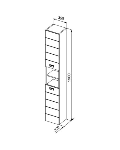 Пенал напольный правый белый Aquanet Доминика 00170802
