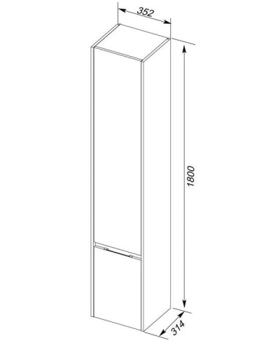 Пенал подвесной правый белый/дуб антик Aquanet Коста 00188408