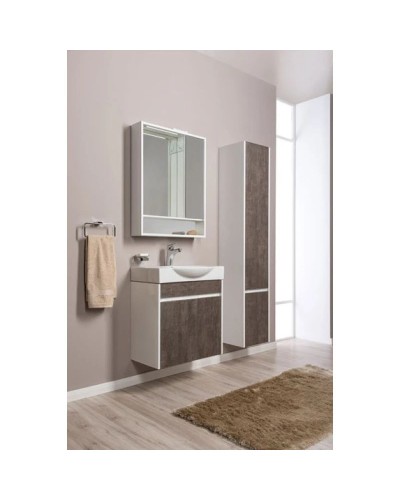 Пенал подвесной правый белый/дуб антик Aquanet Коста 00188408