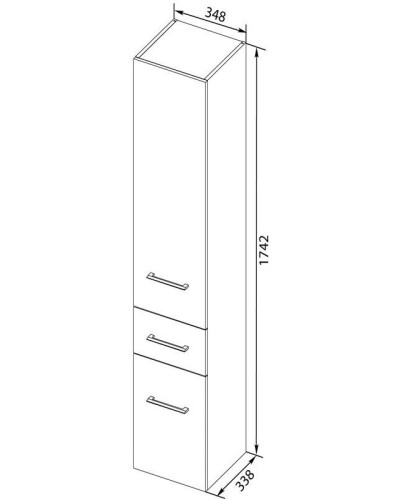 Пенал подвесной правый белый Aquanet Порто 00195732
