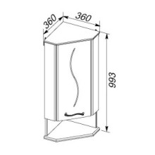 Шкаф угловой правый белый Aquanet Моника 00186781