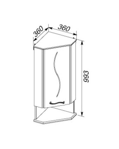 Шкаф угловой правый белый Aquanet Моника 00186781
