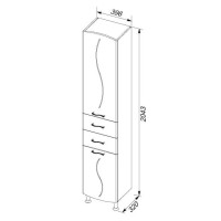 Пенал напольный левый белый Aquanet Моника 00186777