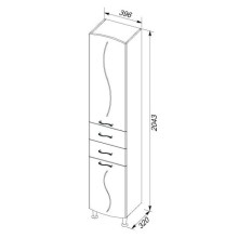 Пенал напольный левый белый Aquanet Моника 00186777