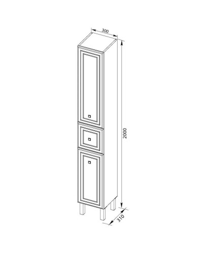 Пенал напольный правый белый Aquanet Стайл 00181496