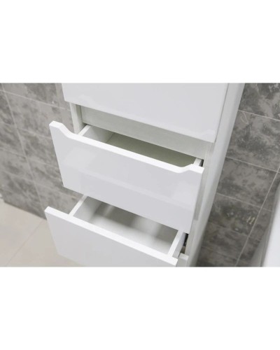 Пенал напольный белый/выбеленное дерево с бельевой корзиной Акватон Дакота 1A203203DAAY0