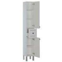 Пенал напольный правый белый/патина серебро Aquanet Честер 00182682