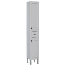 Пенал напольный правый белый/патина серебро Aquanet Честер 00182682