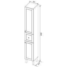 Пенал напольный правый черный/патина золото Aquanet Честер 00186094