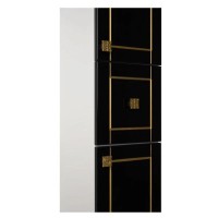 Пенал напольный правый черный/патина золото Aquanet Честер 00186094