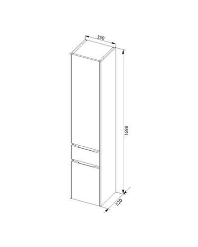 Пенал подвесной правый белый Aquanet Латина 00179606