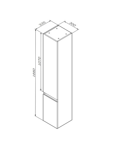 Шкаф пенал AM.PM X-Joy 30 M85ACHR0306WG подвесной Белый глянец