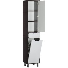 Пенал напольный белый/венге с бельевой корзиной Aquanet Гретта 00172063