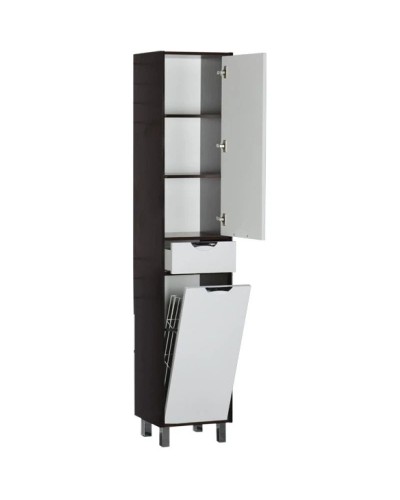 Пенал напольный белый/венге с бельевой корзиной Aquanet Гретта 00172063