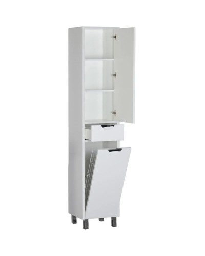 Пенал напольный белый с бельевой корзиной Aquanet Гретта 00177010