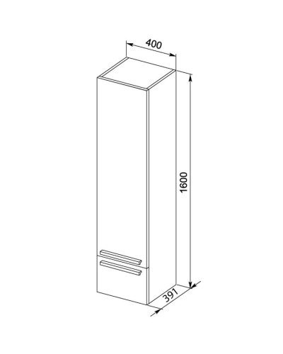Пенал подвесной венге Aquanet Нота 00159112