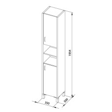 Пенал напольный светлый дуб Aquanet Донна 00168934