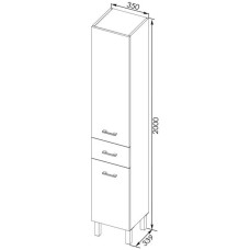 Пенал напольный белый Aquanet Верона 00178970