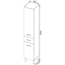 Пенал напольный черный с бельевой корзиной Aquanet Верона 00178974