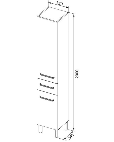 Пенал напольный белый с бельевой корзиной Aquanet Сиена 00189248