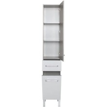 Пенал напольный белый с бельевой корзиной Aquanet Сиена 00189248