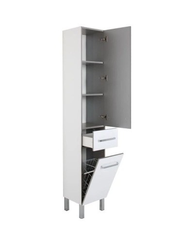 Пенал напольный белый с бельевой корзиной Aquanet Сиена 00189248