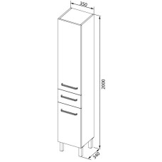 Пенал напольный белый Aquanet Сиена 00189244