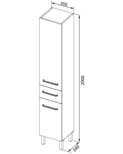 Пенал напольный белый Aquanet Сиена 00189244