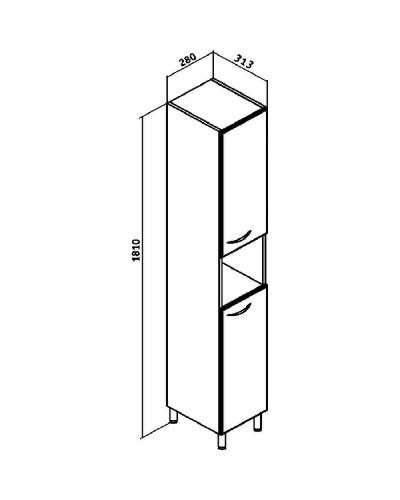Шкаф пенал Runo Эконом 28 00000000618 Белый