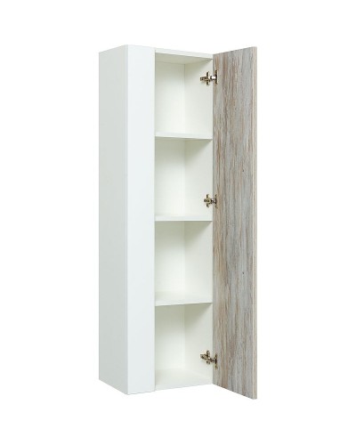 Шкаф пенал Runo Вудлайн 35 00-00001012 подвесной Дуб скандинавский Белый