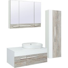 Шкаф пенал Runo Вудлайн 35 00-00001012 подвесной Дуб скандинавский Белый