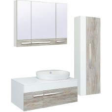 Шкаф пенал Runo Вудлайн 35 00-00001012 подвесной Дуб скандинавский Белый