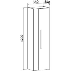 Шкаф пенал Runo Вудлайн 35 00-00001012 подвесной Дуб скандинавский Белый