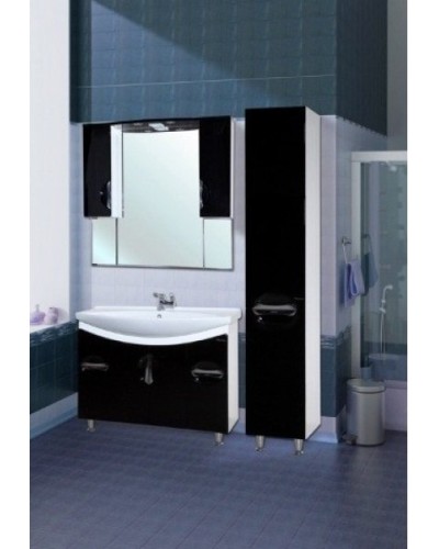 Шкаф пенал Bellezza Лагуна 35 R 4622107081049 R Черный Белый