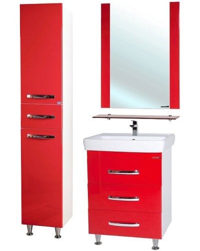 Шкаф пенал Bellezza Рокко 35 4625304100032 Красный Белый